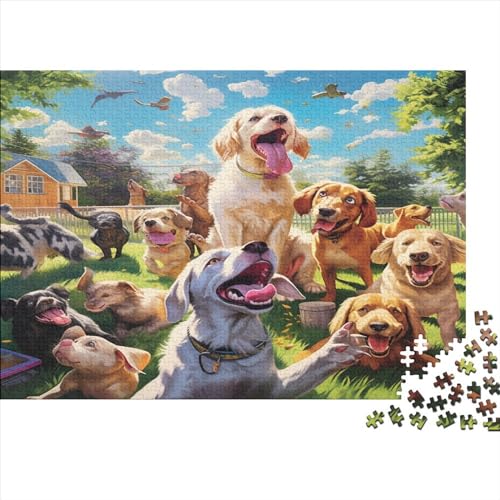 Puzzles Für Erwachsene 500 Teile Cute Dog Holzpuzzles – Puzzle Zum Anfassen – Familiendekoration 500pcs (52x38cm) von ICOBES