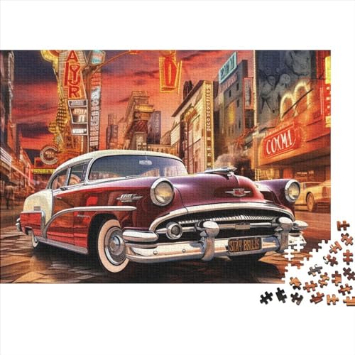 Retro Classic Car 500 Teile Puzzle Für Erwachsene | Dekompressionsspiel Puzzles Für Erwachsene 500 Teile Puzzlegeschenke 500pcs (52x38cm) von ICOBES