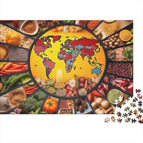 Spices from Different Countries 500 Teile Puzzle Für Erwachsene | Dekompressionsspiel Puzzles Für Erwachsene 500 Teile Puzzlegeschenke 500pcs (52x38cm) von ICOBES