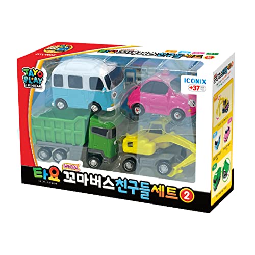 Tayo The Little Bus Tayo Friends Special 4Pcs Mini Car Set II : Korean Gemacht TV Zeichentrick-Spielzeug (Max + Poco + Heart + BongBong) von Tayo