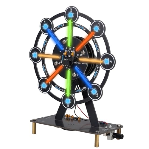ICrduioo DIY Riesenrad Löt Bausatz mit Bunte LED Leuchten, Rotierendes Riesenrad mit Musik, Lötprojekt Licht Einstellbar per Fernbedienung, Elektronik bausätze für Heimwerker Löten Lernen ICrduioo DIY Riesenrad Löt Bausatz mit Bunte LED Leuchten, Rotierendes Riesenrad mit Musik, Lötprojekt Licht Einstellbar per Fernbedienung, Elektronik bausätze für Heimwerker Löten Lernen von ICrduioo