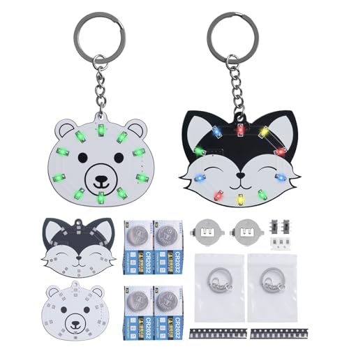 ICrduioo LED Löt Bausatz, Bär & Fuchs Form LED Licht Löten Übungssatz mit Anhänger, DIY Electronic Kits für Anfänger mit LED Blinkfunktion, Lehr und Lernausbildung Lötprojekt, für Mint-Fächer ICrduioo LED Löt Bausatz, Bär & Fuchs Form LED Licht Löten Übungssatz mit Anhänger, DIY Electronic Kits für Anfänger mit LED Blinkfunktion, Lehr und Lernausbildung Lötprojekt, für Mint-Fächer von ICrduioo