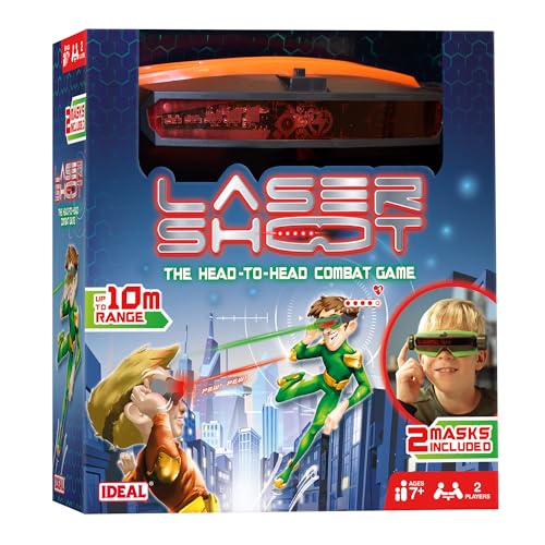 IDEAL Laser Shoot: Elektronisches Laser-Kampfspiel, Kopf-an-Kopf-Kampfspiel, für 2 Spieler, für Familie und Kinder ab 7 Jahren von IDEAL