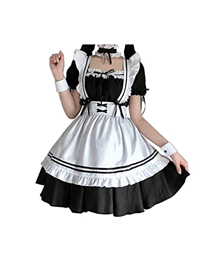 IDEALcos Halloween Maid Cosplay Kostüm Party Dress up Lolita Kleid Outfits für Frauen Mädchen (Farbe1, S) von IDEALcos
