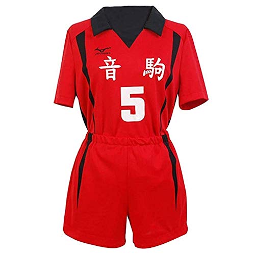 Nekoma High School Kenma Kozume Cosplay Kostüm Team Trikot tragen Uniform (Rot1, M) von IDEALcos