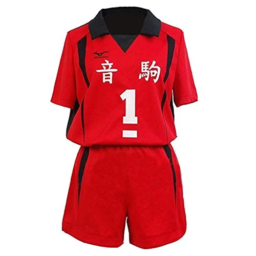 Nekoma High School Kenma Kozume Cosplay Kostüm Team Trikot tragen Uniform (Rot2, 3XL) von IDEALcos