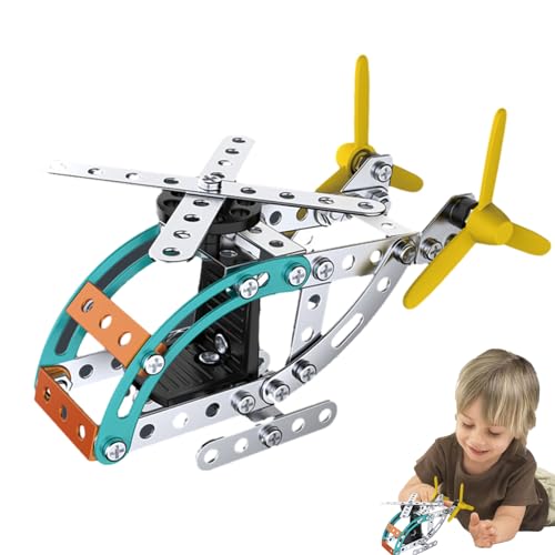 IDIDOS Hubschraubermodellbausatz,Hubschraubermodell | 3D-Metall-DIY-Montagespielzeug | Puzzle-Spielzeug für Kinder, pädagogisches, mechanisches Ornament-Hubschrauber-Modellspielzeug von IDIDOS