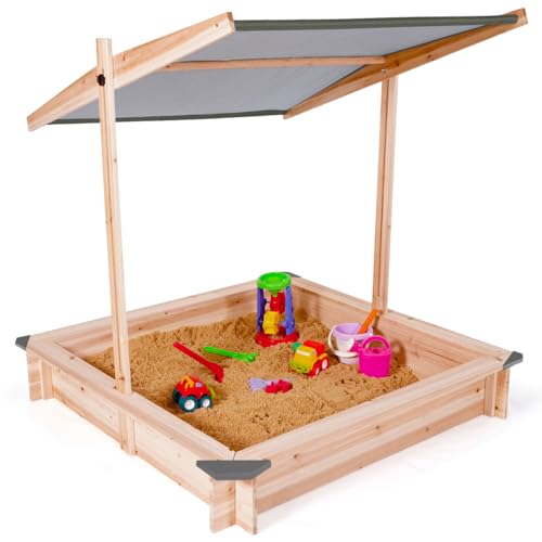 IDMarket - Sandkasten für Kinder, Holz, mit Schiebedach, grau IDMarket - Sandkasten für Kinder, Holz, mit Schiebedach, grau von IDMarket