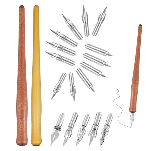 2 Stück Dip Stifte, 10 Stück Nibs, 5 Stück Ausgefallene Stiftnibs, Retro -Malerei Pinsel, Kalligraphiewerkzeuge, Diy -Kunstzubehör. 2 Stück Dip Stifte, 10 Stück Nibs, 5 Stück Ausgefallene Stiftnibs, Retro -Malerei Pinsel, Kalligraphiewerkzeuge, Diy -Kunstzubehör. von IDNVFY