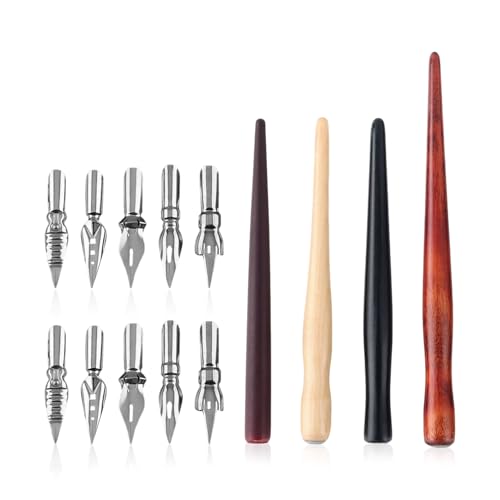 4-Teiliger Dip-Stift Und 10-Teilige Stifttipps, Metallstile, Kreative Malereiwerkzeuge, Geeignet Für Malerei, Kalligraphie Und Linienzeichnung. von IDNVFY