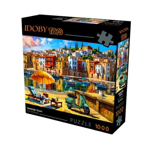 IDOBY 1000-teiliges Little Kings Illusions Puzzle - König der Löwen Katzenpuzzle 68x48 cm (Sonnenbank) von IDOBY