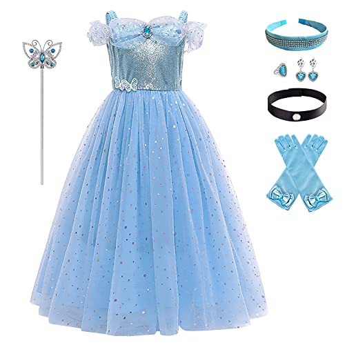 IDOPIP Cinderella Kostüm Kleid für Mädchen Aschenputtel Prinzessin Kleid Tüll Maxikleid Halloween Karneval Cosplay Fasching Geburtstagsfeier Festkleid Outfit Blau Schmetterling 4-5 Jahre IDOPIP Cinderella Kostüm Kleid für Mädchen Aschenputtel Prinzessin Kleid Tüll Maxikleid Halloween Karneval Cosplay Fasching Geburtstagsfeier Festkleid Outfit Blau Schmetterling 4-5 Jahre von IDOPIP