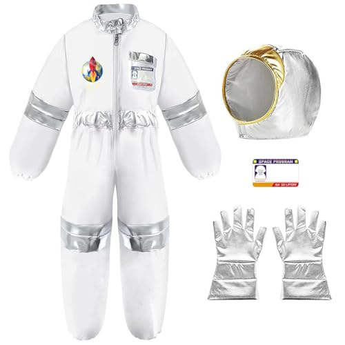 IDOTTA Astronauten-Kostüm für Kinder, Weltraum-Overall, Kostüm mit Astronautenhelm, Handschuhen, Namenskarte, Raumfahrer, Rollenspiel, Kostüm-Set für Kinder IDOTTA Astronauten-Kostüm für Kinder, Weltraum-Overall, Kostüm mit Astronautenhelm, Handschuhen, Namenskarte, Raumfahrer, Rollenspiel, Kostüm-Set für Kinder von IDOTTA