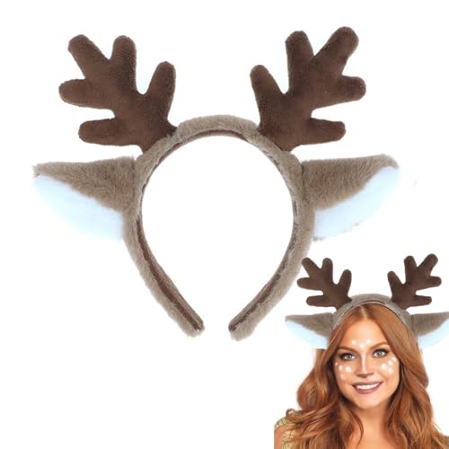 IDOTTA Brauner Bärenohren, niedliches Stirnband für Erwachsene und Frauen, flauschiges Grizzly-Stirnband, Haarband, Party, Cosplay, Kostüm, Waschen, Halloween, Weihnachten von IDOTTA