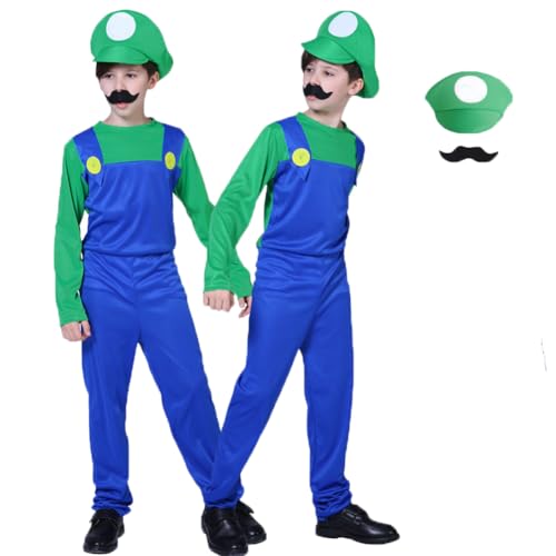 IDOTTA Halloween Klempner-Kostüm, Outfits für Kinder, Erwachsene, Uni, Cosplay, Verkleidung, mit Bros, Hüten, Kappe, Schnurrbärte, Halloween, Cosplay, Karneval IDOTTA Halloween Klempner-Kostüm, Outfits für Kinder, Erwachsene, Uni, Cosplay, Verkleidung, mit Bros, Hüten, Kappe, Schnurrbärte, Halloween, Cosplay, Karneval von IDOTTA