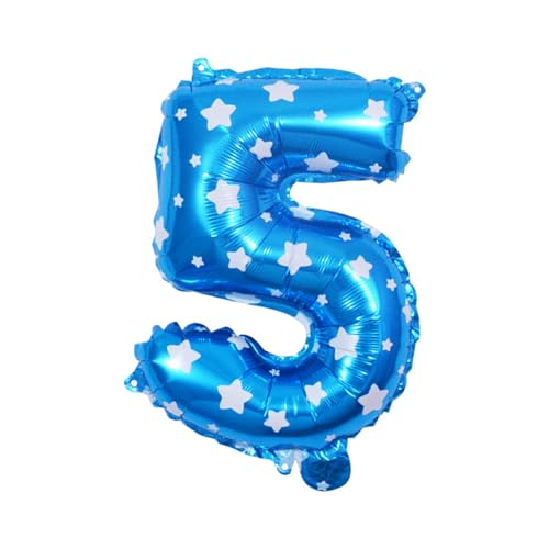 IEEDFJKK Effektive Dekoration Nummer Folienballon für Hochzeitsdekoration Figur Ziffer Nummer Ballons Alles Gute zum Geburtstag Ballon, 5 Blau, 16 Zoll von IEEDFJKK
