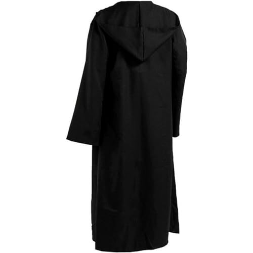 IEEDFJKK Herren Mantel mit Kapuze, vielseitig einsetzbar, weich und bequem, leicht zu reinigen, erhältlich in der Größe Polyester, Schwarz, L von IEEDFJKK