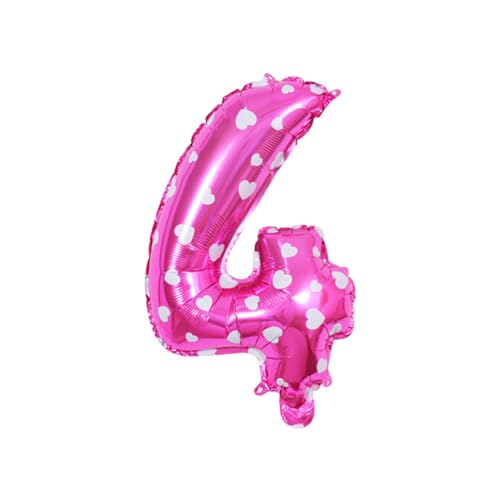 IEEDFJKK Langlebige und zuverlässige Buchstaben Folienballons für Geburtstagsparty Dekorationen, Aluminiumlegierung, breite Anwendung, einfach, Rosa,4, 16 Zoll von IEEDFJKK