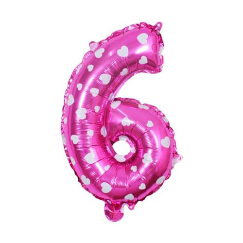IEEDFJKK Langlebige und zuverlässige Buchstaben Folienballons für Geburtstagsparty Dekorationen, Aluminiumlegierung, breite Anwendung, einfach, Rosa,6, 16 Zoll von IEEDFJKK