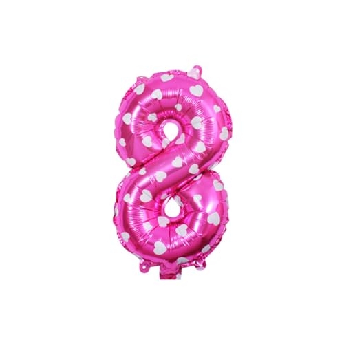 IEEDFJKK Langlebige und zuverlässige Buchstaben Folienballons für Geburtstagsparty Dekorationen, Aluminiumlegierung, breite Anwendung, einfach, Rosa,8, 16 Zoll von IEEDFJKK
