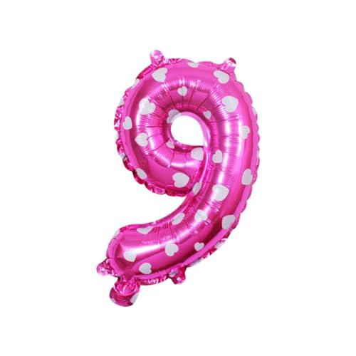 IEEDFJKK Langlebige und zuverlässige Buchstaben Folienballons für Geburtstagsparty Dekorationen, Aluminiumlegierung, breite Anwendung, einfach, Rosa,9, 16 Zoll von IEEDFJKK