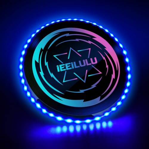 IEEILULU Leuchtende Frisbee, Ultimate Frisbee LED, Leuchtende Flugscheibe mit 49 LED-Lichter, Wiederverwendbar, LED Frisbee Disc Spaßsport für Kinder Erwachsene Rasenstrand im Freien (Blue) von IEEILULU