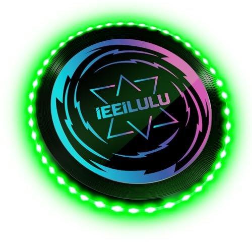 IEEILULU Leuchtende Frisbee, Ultimate Frisbee LED, Leuchtende Flugscheibe mit 49 LED-Lichter, Wiederverwendbar, LED Frisbee Disc Spaßsport für Kinder Erwachsene Rasenstrand im Freien (Green) von IEEILULU