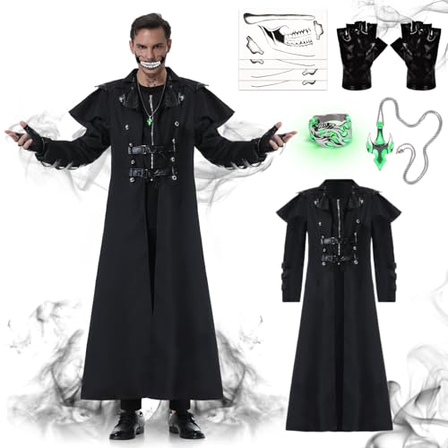 IEEILULU Steampunk Herren Jacke, Gothic Steampunk Mantel Herren, Mittelalter Retro Renaissance Jacke, Vintage Viktorianischen Smoking Halloween Karneval Kostüm (Ohne Hut, 2XL) von IEEILULU