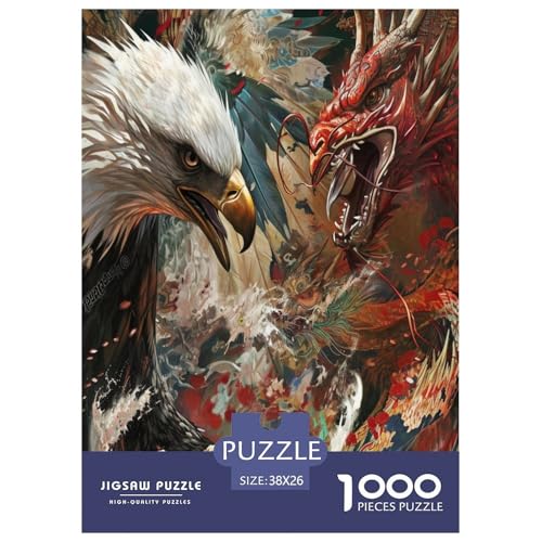 Adler Puzzle 1000 Teile Schwer Puzzle Spielzeug Pädagogisches Spiel Impossible Herausforderung Spielzeug Für Erwachsene Und Kinder Ab 12 Jahren 38x26cm/1000pcs von IEJKLUVWX