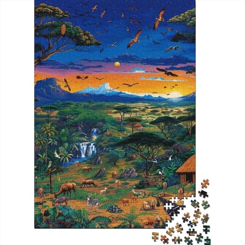 Afrikanische Tiere Puzzle 1000 Teile Schwer Puzzle Spielzeug Pädagogisches Spiel Impossible Herausforderungsspielzeug Für Erwachsene Und Kinder in Bewährter 1000pcs (75x50cm) von IEJKLUVWX