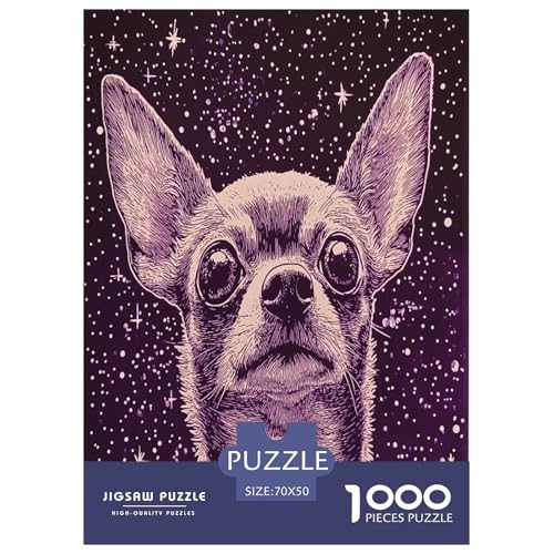 Chihuahua Puzzles 1000 Teile Schwer Puzzle Spielzeug Pädagogisches Spiel Impossible Herausforderungsspielzeug Für Erwachsene Und Kinder in Bewährter 70x50cm/1000pcs von IEJKLUVWX