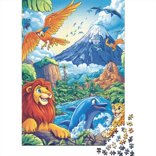 Dschungeltiere Puzzles 1000 Teile Schwer Puzzle Spielzeug Lernspiel Impossible Herausforderung Spielzeug Für Erwachsene Und Kinder in Bewährter 1000pcs (75x50cm) von IEJKLUVWX