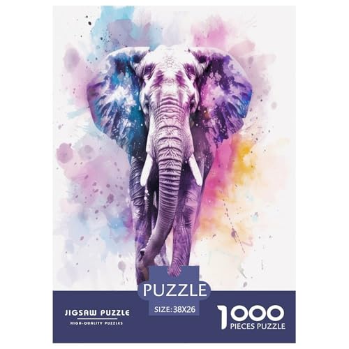 Elefanten Puzzle 1000 Teile Schwer Puzzle Spielzeug Pädagogisches Spiel Impossible Herausforderungsspielzeug Für Erwachsene Und Kinder Ab 12 Jahren 38x26cm/1000pcs von IEJKLUVWX
