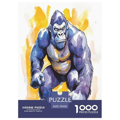 Gorilla Puzzles 1000 Teile Schwer Puzzle Spielzeug Lernspiel Impossible Herausforderungsspielzeug Für Erwachsene Und Kinder Ab 12 Jahren 70x50cm/1000pcs von IEJKLUVWX