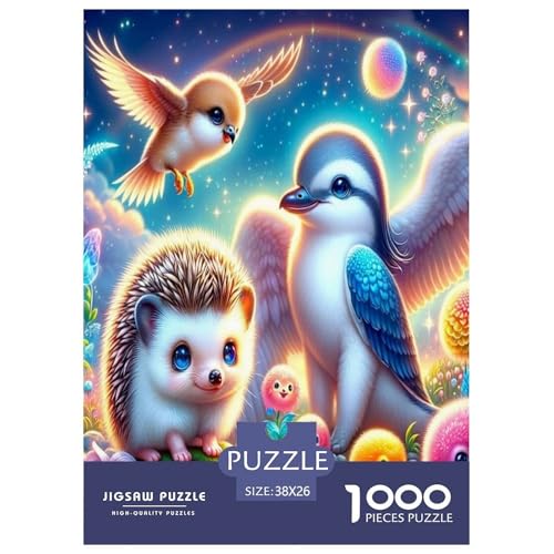 Netter Hedgehog Puzzles 1000 Teile Schwer Puzzle Spielzeug Pädagogisches Spiel Impossible Herausforderung Spielzeug Für Erwachsene Kinder 38x26cm/1000pcs von IEJKLUVWX