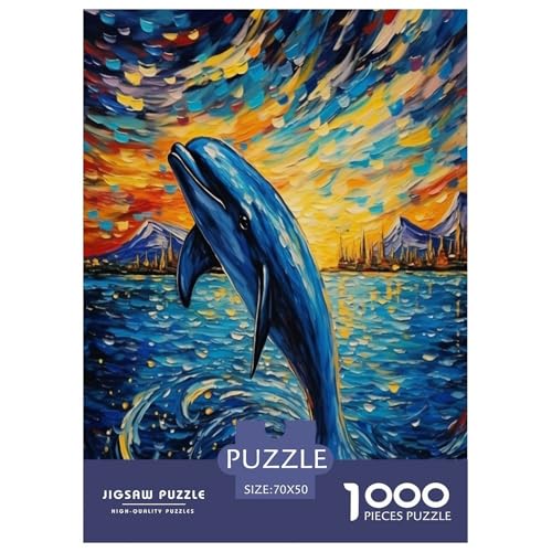 Ölmalerei Delphin Puzzle 1000-teilige Schwer Puzzle Spielzeug Pädagogisches Spiel Impossible Herausforderungsspielzeug Für Erwachsene Kinder 70x50cm/1000pcs Ölmalerei Delphin Puzzle 1000-teilige Schwer Puzzle Spielzeug Pädagogisches Spiel Impossible Herausforderungsspielzeug Für Erwachsene Kinder 70x50cm/1000pcs von IEJKLUVWX