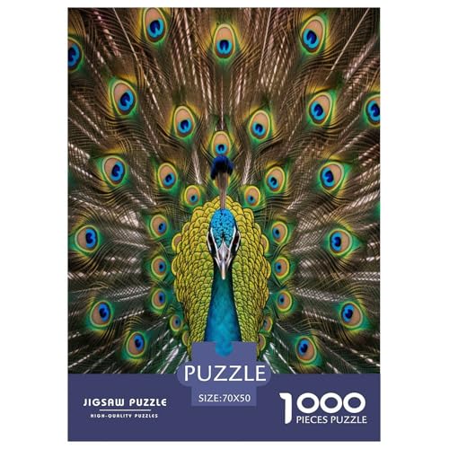Pfauen Puzzle 1000 Teile Schwer Puzzle Spielzeug Pädagogisches Spiel Impossible Herausforderungsspielzeug Für Erwachsene Und Kinder Ab 14 Jahren 70x50cm/1000pcs von IEJKLUVWX