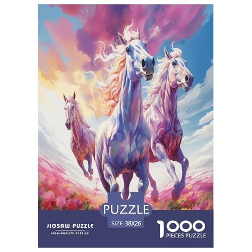 Running StalLöwen Puzzle 1000 Teile Schwer Puzzle Spielzeug Pädagogisches Spiel Impossible Herausforderungsspielzeug Für Erwachsene Und Kinder Ab 14 Jahren 38x26cm/1000pcs von IEJKLUVWX