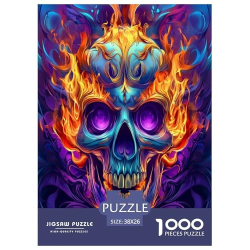 Schädel Puzzles 1000 Teile Schwer Puzzle Spielzeug Pädagogisches Spiel Impossible Herausforderung Spielzeug Für Erwachsene Und Kinder in Bewährter 38x26cm/1000pcs von IEJKLUVWX