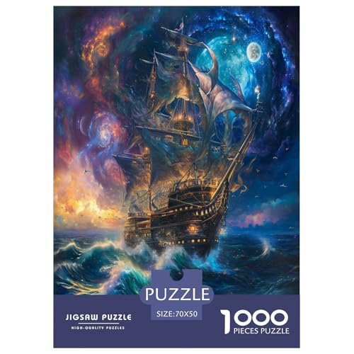 Segelschiff Puzzle 1000 Teile Schwer Puzzle Spielzeug Pädagogisches Spiel Impossible Herausforderung Spielzeug Für Erwachsene Und Kinder Ab 12 Jahren 70x50cm/1000pcs von IEJKLUVWX