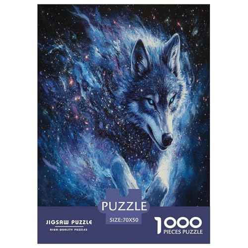 Wolf Puzzles 1000 Teile Schwer Puzzle Spielzeug Pädagogisches Spiel Impossible Herausforderung Spielzeug Für Erwachsene Und Kinder Ab 12 Jahren 70x50cm/1000pcs von IEJKLUVWX