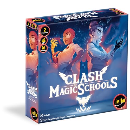 Huch!, Clash of Magic Schools, Fantasie-Kartenspiel, Spannendes Duell der Zauberschulen, Magische Prüfungen & Zaubersprüche, Für 2 Spieler ab 10 Jahren Huch!, Clash of Magic Schools, Fantasie-Kartenspiel, Spannendes Duell der Zauberschulen, Magische Prüfungen & Zaubersprüche, Für 2 Spieler ab 10 Jahren von IELLO