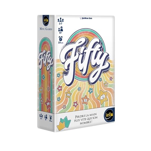 IELLO Fifty Gesellschaftsspiel für die Familie, Revisitez Le Bingo, Spannung und Verrückte Lachen, 3-7 Spieler, ab 8 Jahren, schnelle Spiele 15 Minuten, Stimmung und Spaß am Tisch von IELLO
