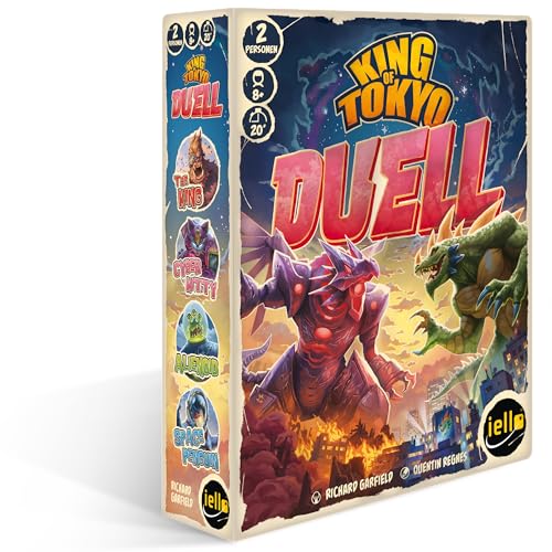 iello | King of Tokyo: Duell | Familienspiel ab 8 Jahren | Strategisches Würfelspiel für 2 Spieler | Spannende Monsterkämpfe mit einzigartigen Superkräften | Spielzeit ca. 30 Minuten iello | King of Tokyo: Duell | Familienspiel ab 8 Jahren | Strategisches Würfelspiel für 2 Spieler | Spannende Monsterkämpfe mit einzigartigen Superkräften | Spielzeit ca. 30 Minuten von IELLO