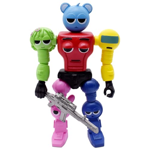 Sprrunki 3D Figuren,Cartoon Modellfigur,Sprrunki Anime Actionfigur,Cartoon PVC Action Figure, 3D Anime Modell Desktop Deko mit Beweglichen Gelenken Sammelspielzeug für Kinder Jungen,17CM (A) von IFHDO