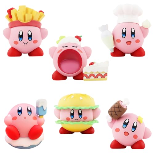 6 Stück Kir-by Figuren Set Tortendekoration Kir-by Tortendeko Geburtstag Kuchen Topper Mini Kuchen figuren Autodekoration Kuchen Geburtstag Dekoration für Kinder Party Dekoration -A von IFHDO