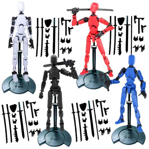 Action Figure, 4 Stück 3D Printed Movable Figures, Action Figures mit Mehreren Gelenken Figuren Roboter Actionfigur Desktop Dekorationen Action Figure, 4 Stück 3D Printed Movable Figures, Action Figures mit Mehreren Gelenken Figuren Roboter Actionfigur Desktop Dekorationen von IFHDO