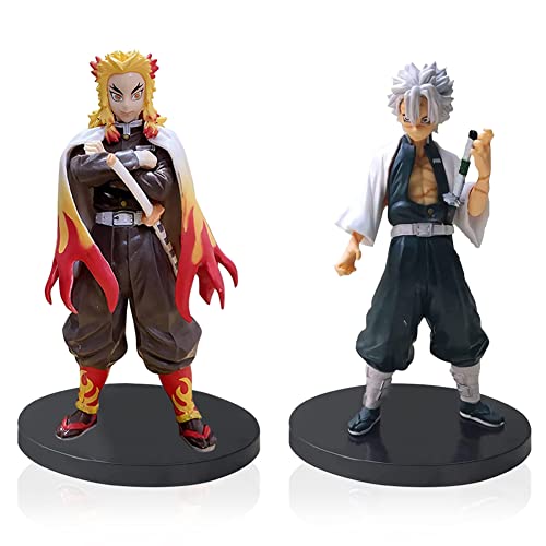 IFHDO Demon Slayer Figuren, 2 Stück Demon Slayer Anime Figur Model Cake Topper Figure Collection Modellfiguren Dekoration Ornamente Actionfigur für Kinder Spielzeugpuppe Geschenk von IFHDO