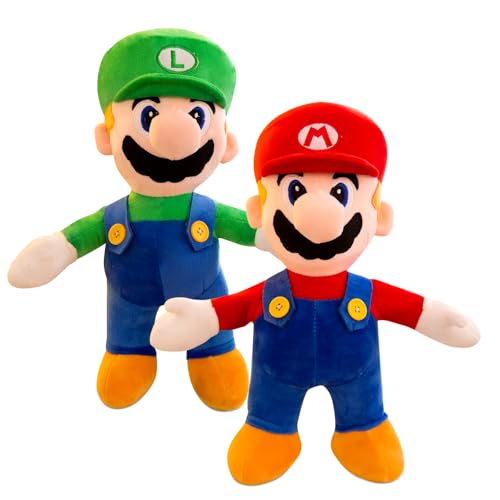 IFHDO Marrio Plüschtier, 2PCS Marrio Plüschpuppe Weiche Stoffpuppe Plüschtiere Doll Stofftier Spielzeug Gefüllte Puppen Stoffpuppe Kuscheltier Cartoon Plüschkissen für Jungen Mädchen (25CM) von IFHDO