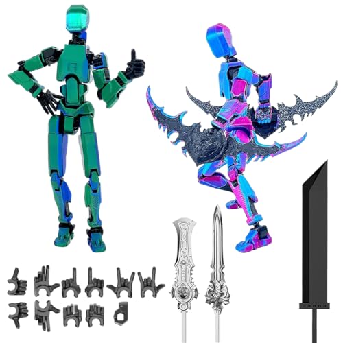 T13 Action Figure, 2 Stück Titan 13 Actionfiguren, Roboter Actionfigur mit Waffen and Hände, 3D Druck Von Beweglichen Figuren Desktop Dekorationen für Spielliebhaber Spielzeug von IFHDO